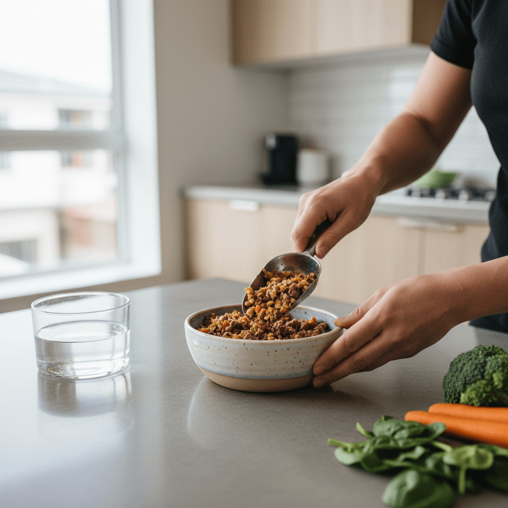 Careful preparation of meals tailored to individual dog requirements